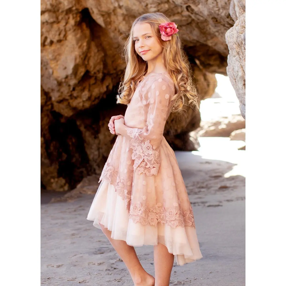 Gracyn Petticoat Dress in Desert Shell