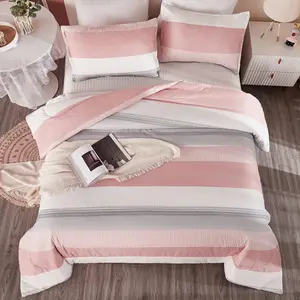 Pink Comforter Queen, 3 Blush White Colorblock Lightweight Comforter