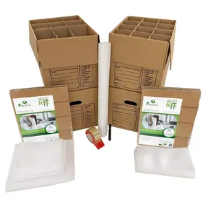 UBMOVE Kitchen Moving Boxes & Supplies Kit #1- (4) Boxes with Dish/Glass Inserts