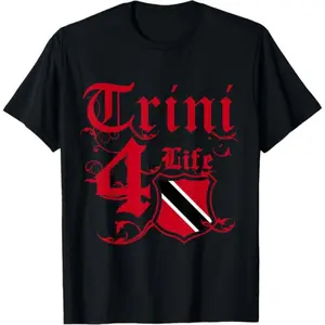 [100% Cotton] Trini4Life - Trinidad And Tobago Flag T-Shirt Short Sleeved T-Shirt T-Shirt For Men And Women T-Shirt Cotton