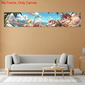 1 Pc/Set Frameless Canvas Painting Print Extra Long Poster,Classic Shonen Anime Pop Art,Female Character All-Star Pirate Feast,Perfect Gift for Japanese Manga Lovers,Ideal Gift for Bedroom,Living Room,Dorm Hallway,Kitchen,Mural,Wall Decoration,Room Decor