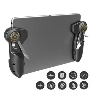 Six Finger Game Joystick Trigger Handle L1R1 Shooter Fire Aim Button Gamepad Controller for iPad Tablet PUBG Game Accessories Game Night Gadget