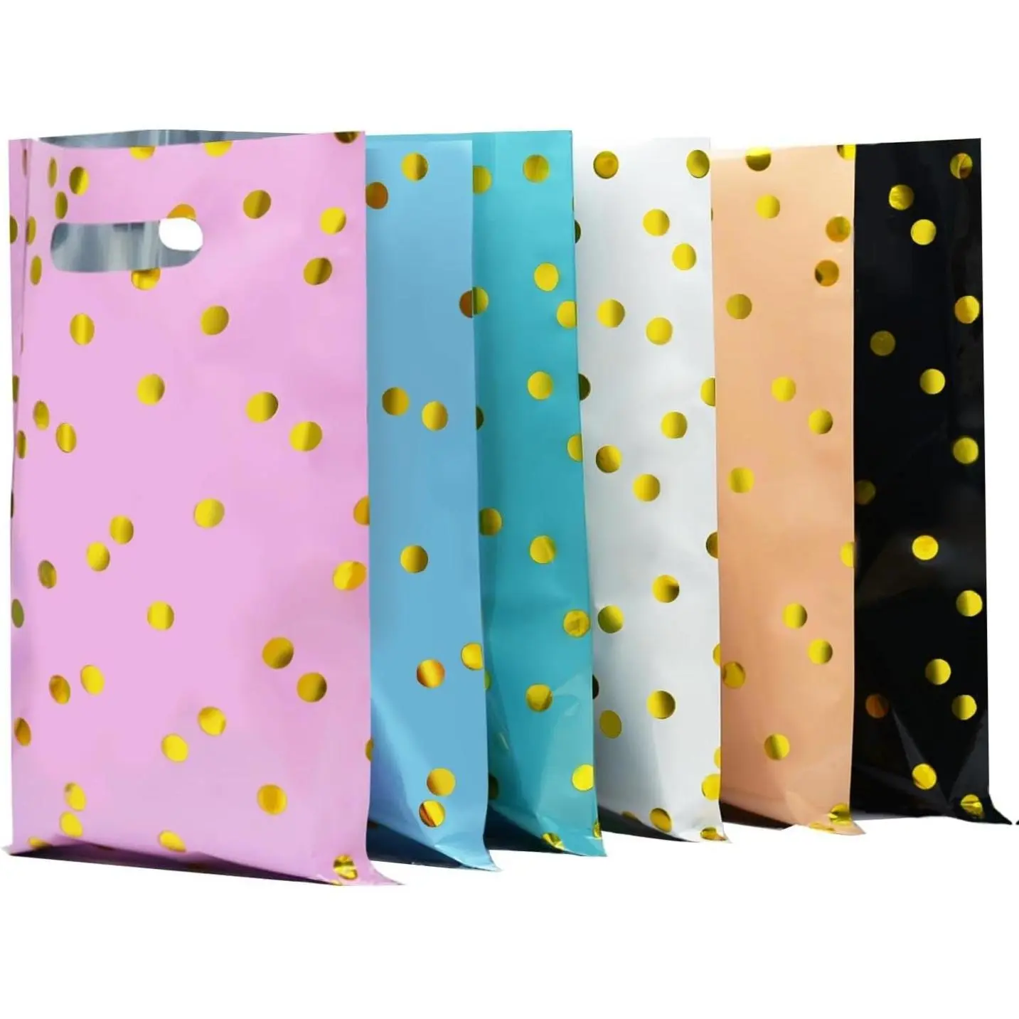30PCS Durable Aluminum Small Gift Bags with Handles - 6.6w x 9.7h in, Youth-Focused Festive Packs for Birthday Party Favors, Class Party Favors, Goody Bags, Holiday Supplies, Thanksgiving