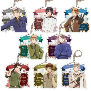 HETALIA Keychains - Hetalia The Beautiful World France China Acrylic Keychain Anime Gifts, Kawaii Keyring Accessory, Fun Charm For Backpack Or Purse | High Quality and Customer Favorite Items