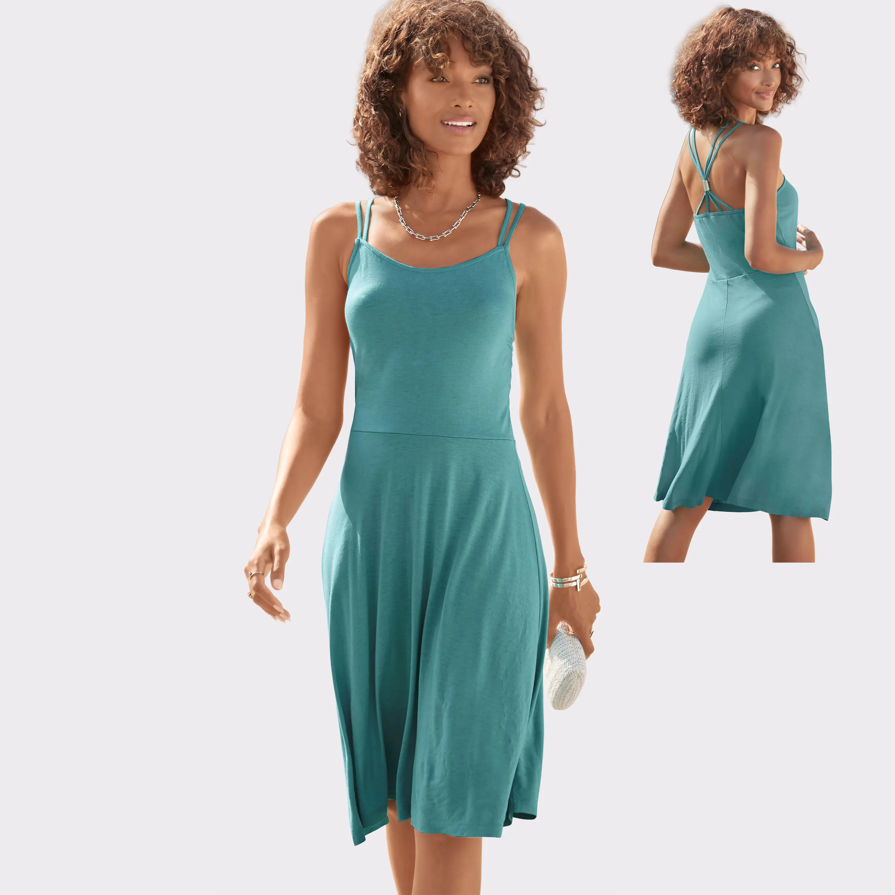 LASCANA Women's Strappy Back Detail Dress