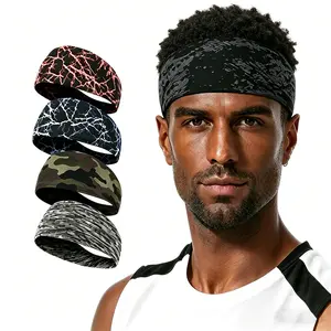 5PC Moisture Wicking Sports Headband for Men Women Non Slip Sweat Headband for Running Workout Basketball Gym Yoga Fitness Breathable Lightweight Hair Band for Athletic Activities Outdoor Sports Daily Wear