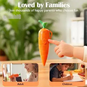 60-Second Voice Recorder with Playback & Audio Recorder Pen - Cute Carrot-Shaped Recorder Device, Smooth-Writing Ballpoint Pen - Fun & Creative Gift for Kids, Students, Teachers