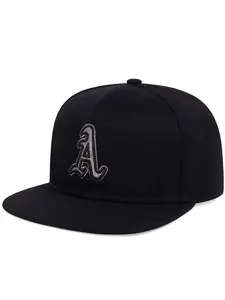 Men's Gothic Letter a Embroidered Hip Hop Hat, Adjustable Flat Cap for Outdoor Sports, Spring & Fall Travel Casual Sun Protection, Adjustable Snapback Cap, High Quality Hat, Premium Quality Cap, Baseball Caps
