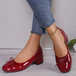 Mary Jane Vintage Style Ballet Flats with Bow Detail, Low Heel, Lightweight Design for Everyday Wear, Women's Footwear, Blue Flatform - Classy Black Girl Shoe Walking Shoes Elegant Decor