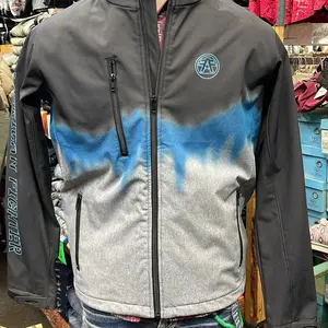 Wardell Jacket Fleece Full Zip - Men's Gray & Blue Gradient Hooded Outerwear