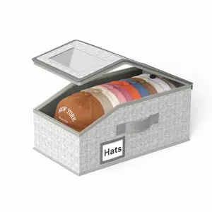 SZHLUX Hat Storage,Foldable Baseball Cap Storage Box, Hat Storage Box Suitable For The Cloakroom,Multifunctional Storage Box,Very Suitable: Closet, Living Room, Bedroom/Grey