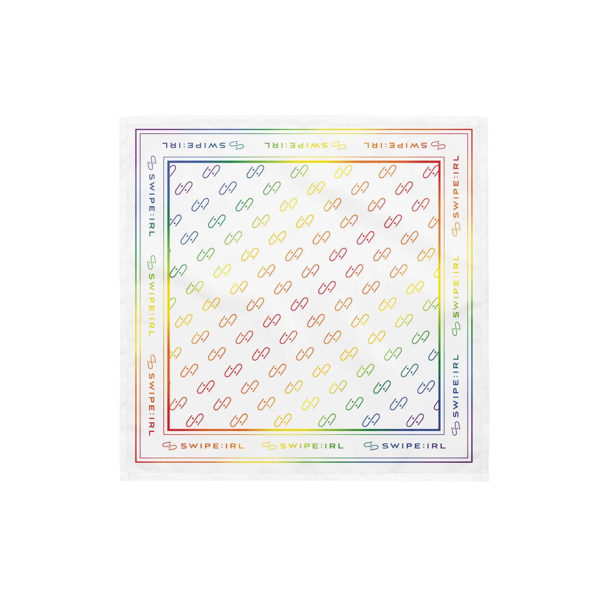 Rainbow White Bandana