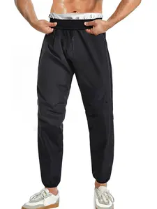 Men's Solid Drawstring Waist Pocket Sauna Pants, Regular Fit Casual Sweat-enhancing Jogger Pants for Workout Gym,  Athletic Pants, Active Gym Pants, Mens Sports Bottoms for All Seasons