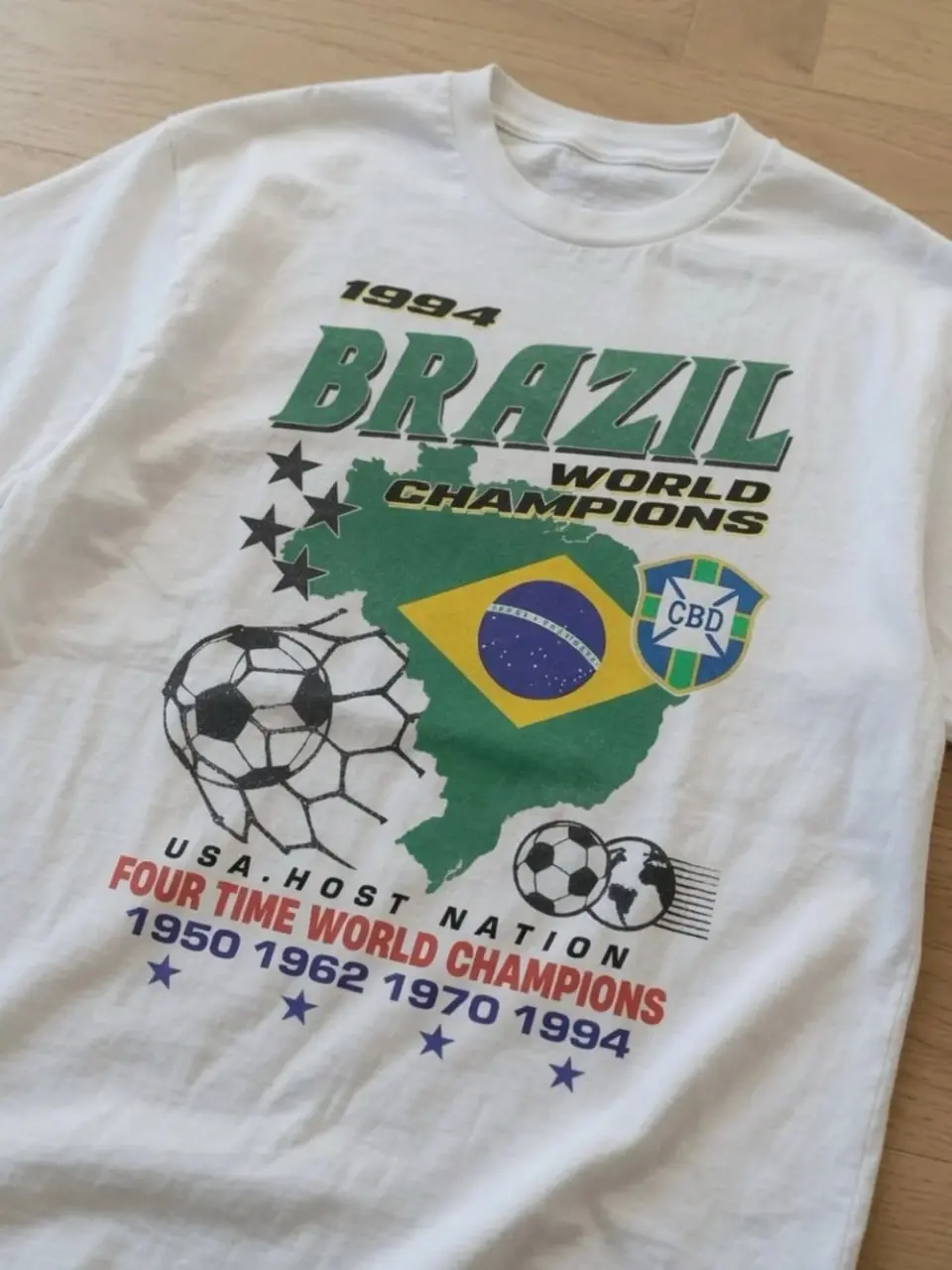 Adult and Youth Brazil World Champions 95 T-Shirt, 90s Graphic Tee, Gift for Fan, Unisex Streetwear Style