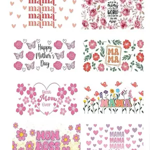UV DTF Wraps  bundle - Collection Featuring Floral Designs and "Mama" Text Patterns for Decorative Use