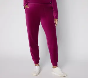 Denim & Co. Active Petite Velour Ankle Joggers