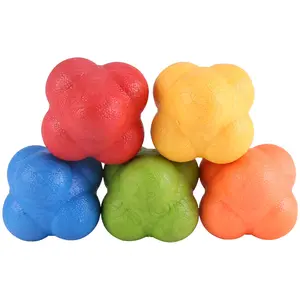 Large hexagonal ball High difficulty Rubber reaction training ball Hexagonal agility ball Tennis Soccer sensitive ball