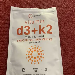 Product Review of Micro Ingredients Vitamin D3 K2 5000IU Softgels | Infused with Sunflower Seed Oil, Vitamin K2 MK7 + Vitamin D Supplement, Non-GMO, No Gluten from D**e