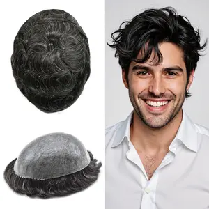 Mens Toupee Full Poly 0.10mm Injected Pu Hair System for Men-Hair Loss Solution Daily Wear Free Style