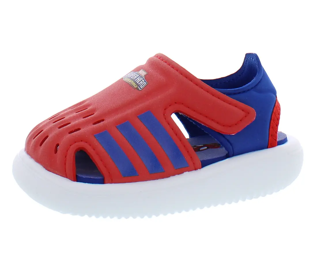 Adidas Kids Shoes, Marvel Spiderman Water Sandals for Baby Boys, Closed-Toe Toddler Clogs with Adjustable Straps, Cartoon Print Shoes, Toddler Slip On Shoes