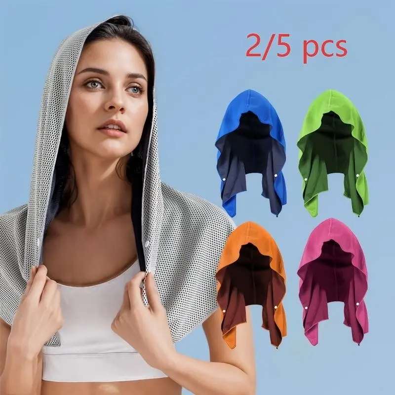 2pcs/5pcs Cooling Towels for Men and Women, Breathable Towel, Cooling Towels for Sports, Quick-Dry Towels Quick Drying Towel for Camping, Exercise, Cycling, Golf, Running, Hiking, Gym, Portable Towels