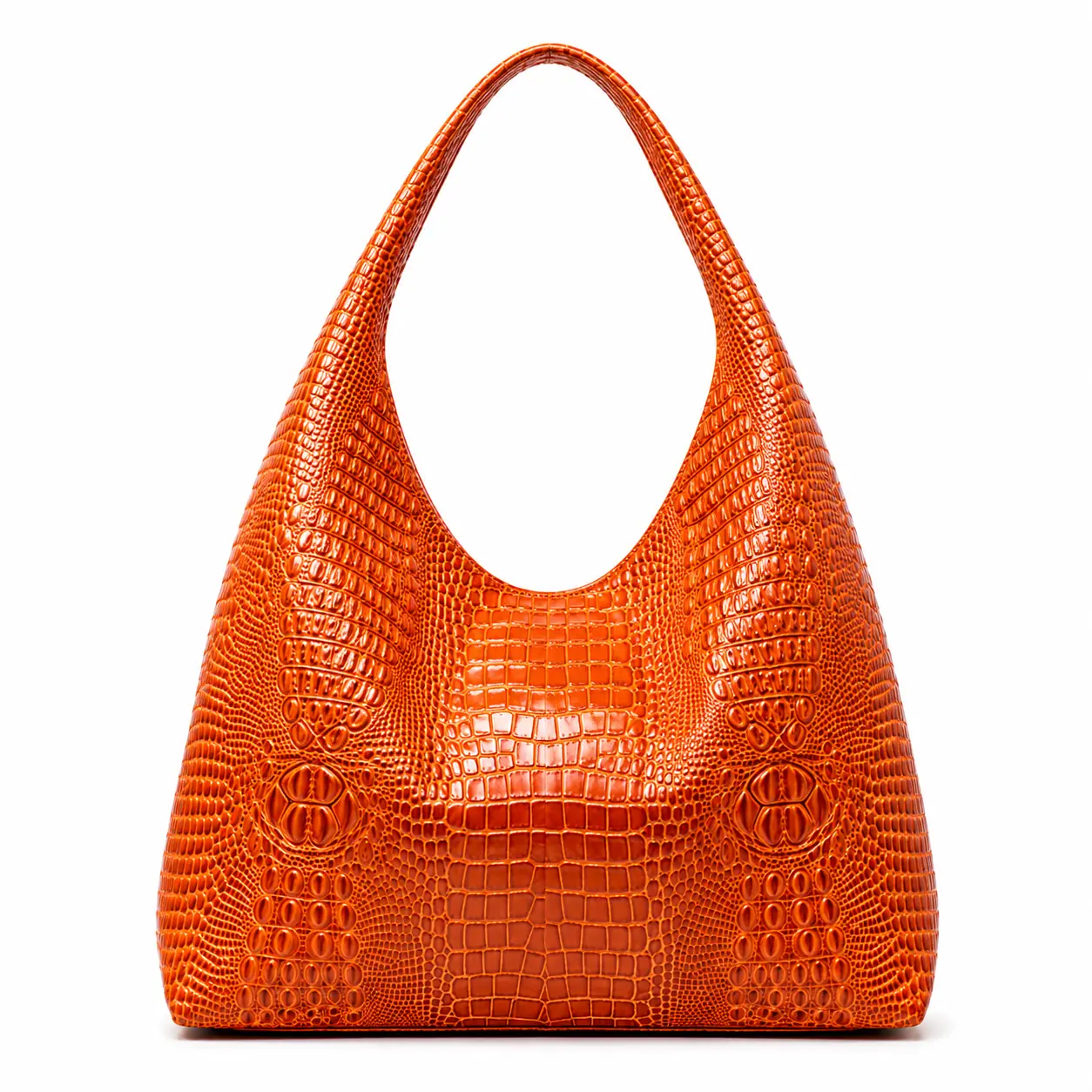 Oversized Faux Crocodile Tote Bag