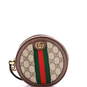 Pre-owned GUCCI Canvas Coated Backpacks Ophidia Round Backpack GG Coated Canvas Mini by Rebag