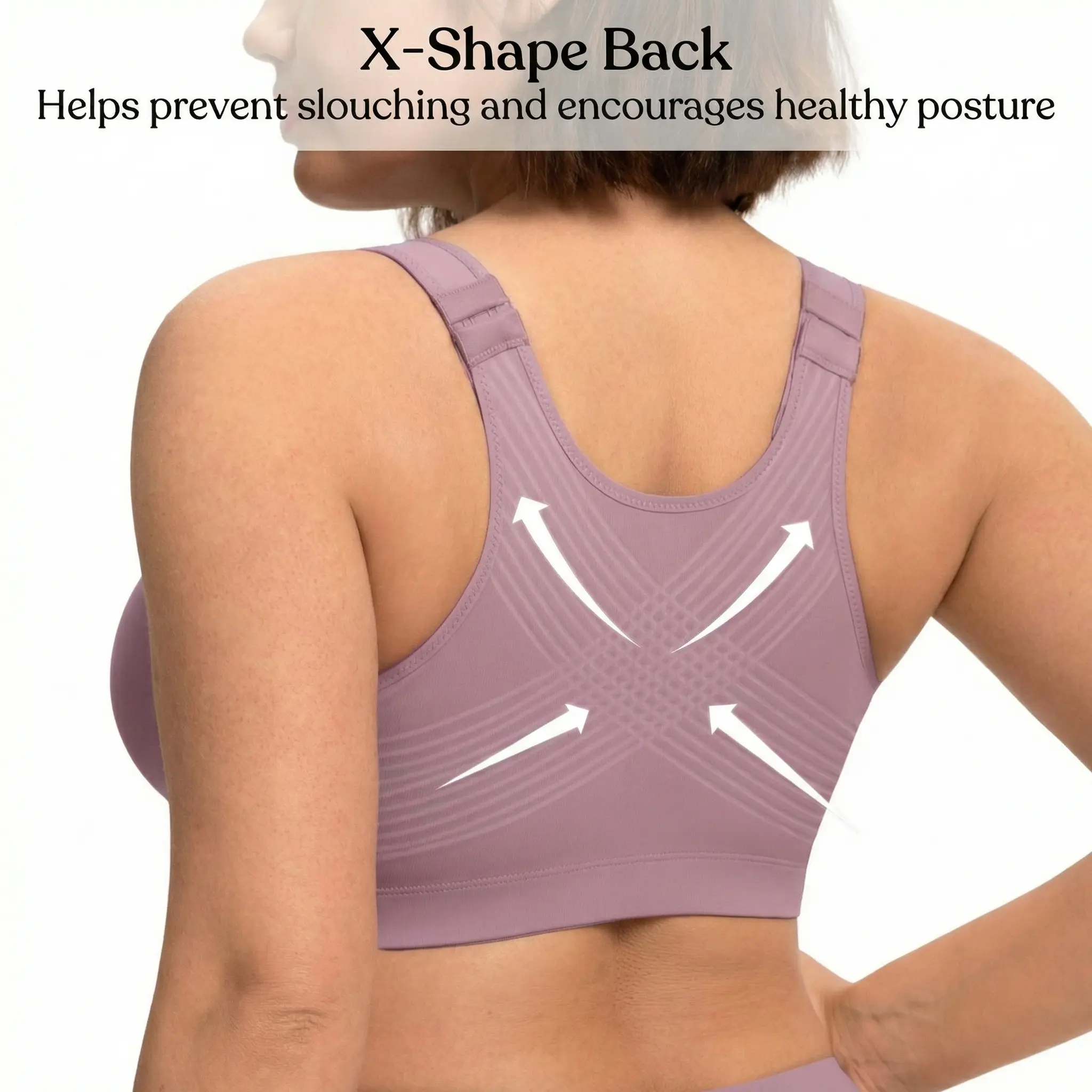 HSIA AlignFit Plus Size Front Closure T-Shirt Posture Bra Wireless Full Coverage Bra Lightly Lined Non-Padded Bra HSIA AlignFit Plus Size Front Closure T-Shirt Posture Bra Wireless Full Coverage Bra Lightly Lined Non-Padded Bra