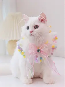 Dreamy Pom-Pom Pet Collar – Handcrafted with Whimsical Charm