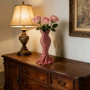 2PCS 6 color optional-elegant dress vase, stylish and elegant and minimalist home decoration, not suitable for water flowers, dedicated to dried flowers/artificial flowers-high-value desktop flower device-on the table or dresser.