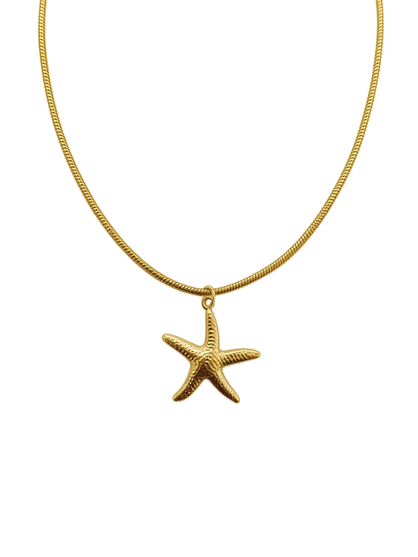 Starfish Pendant Necklace, Ocean Theme, Stainless Steel, Adjustable Chain Jewelry, Beach Accessory for Women and Girls, Perfect Holiday Gift, Fashionable Jewelry Accessories