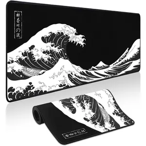 Pad Gaming - Desk Mat for Keyboard and  - Kanagawa Large  Pads for Desk,  Sea Wave Gaming Mousepad with Non-Slip Base, Desks Pad (31.5" X 11.8") for  and Office