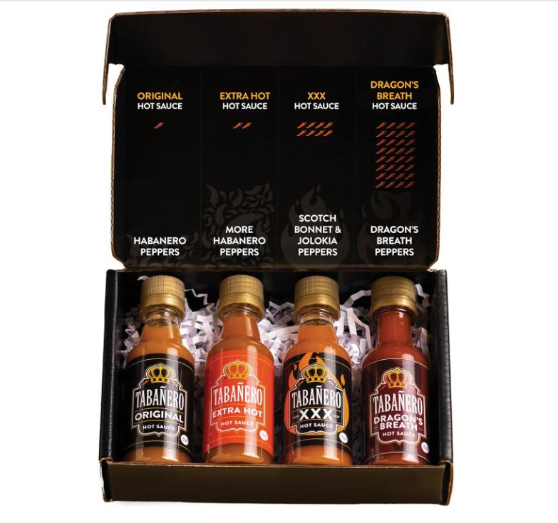 Tabañero Challenge Box, Hot Sauce Gift Set, 4 Pack, Original, Extra ...