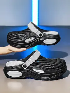 Men's Hole Shoes Couple Sandals Fashion Dual-Layer Thick Sole Comfortable Breathable Beach Slippers All Seasons Casual Style