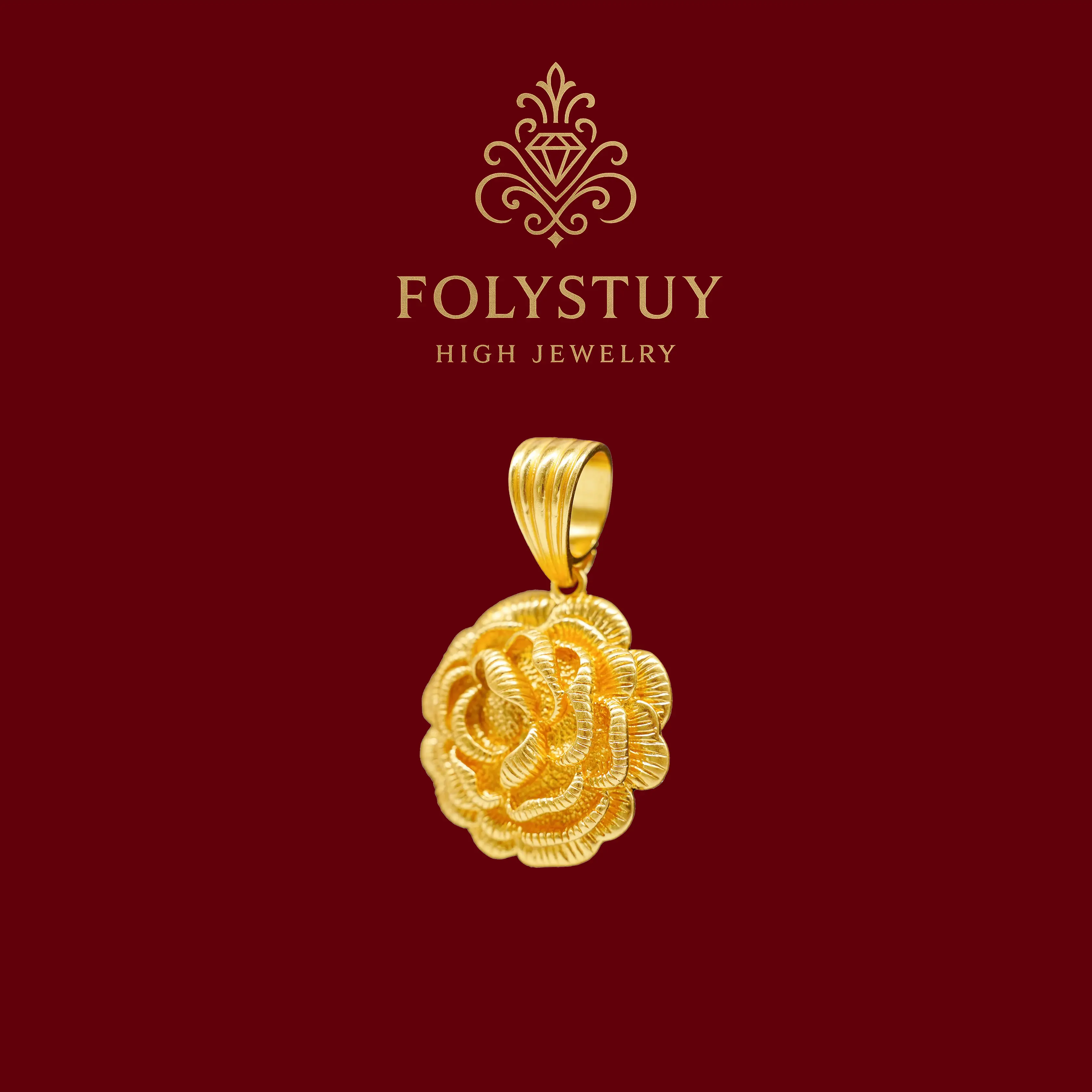 [36mm Flower Pendant]【FOLYSTUY (YNK06)】Exquisite Elegant Unisex Accessory with Unique Design for Fine Jewelry