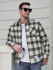 Men's Plaid buffalo plaid henleys Casual Shirt for Autumn and Winter Stylish Checkered Design for Comfortable Wear Ideal for Casual Outfits Button Front Collared Long Sleeve