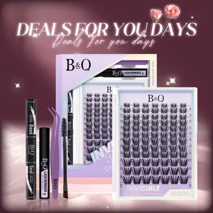 Medusa Kit l B&Q Updated Silk Protein Material Lash Cluster,Combined Natural&Manga Flora&Fairy Style,C Curl for DIY Eyelashes Extension,Waterproof,Long Lasting Fake Lash Cosmetic Makeup Anime Vacation Lash Outdoorfun Salon Effect #dealsforyoudays