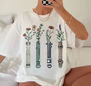 Floral Lightsaber Star W Shirt, World Women's Star W Tee, Flowers Lightsaber Tee, Darth Vader Shirt, Galaxy's Edge Trip