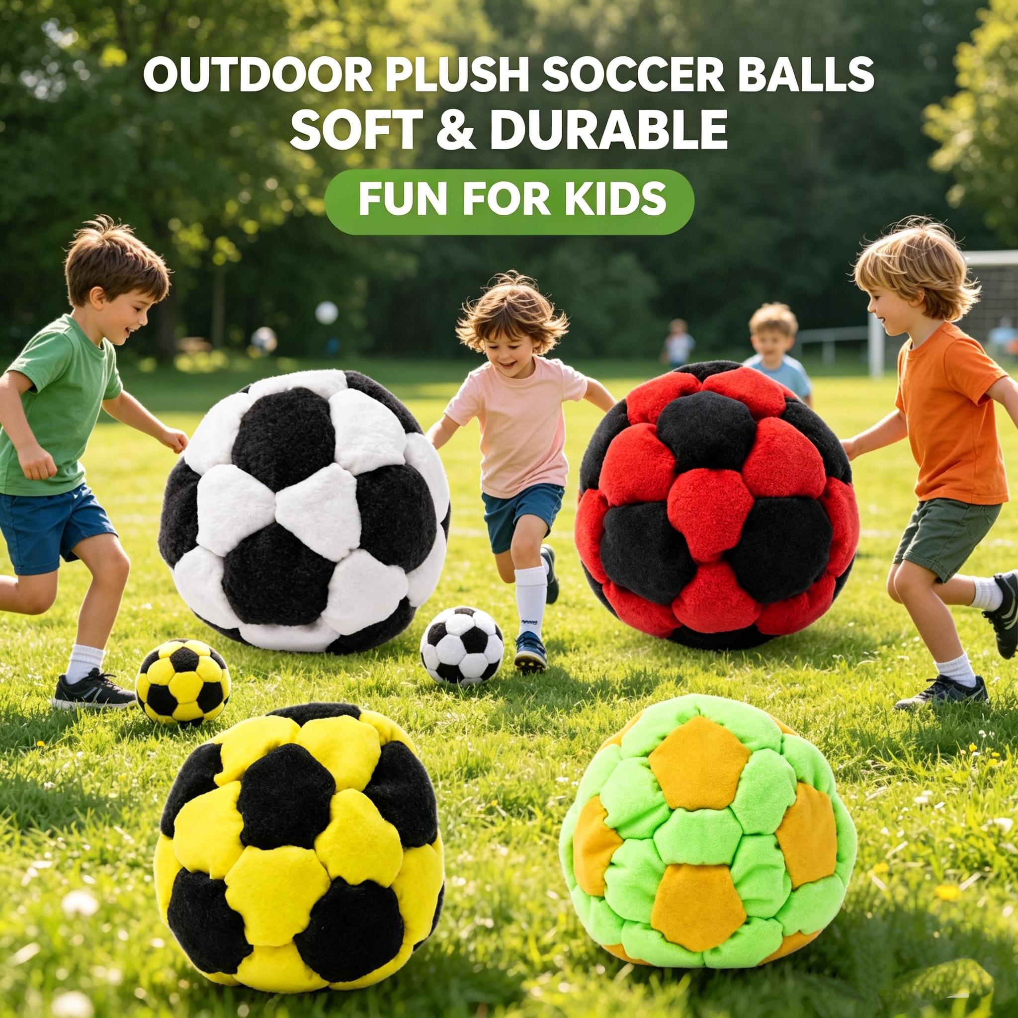 Plush Soccer Ball, Hacky Sack Footbag, Soft Indoor Kick Ball for Leisure & Outdoor Recreation