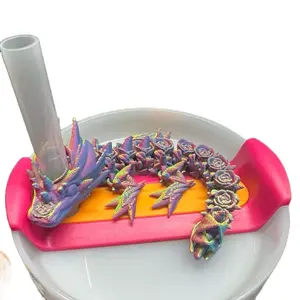 Rose Dragon Straw Buddy Tumbler Guardian Friend Cup Accessory