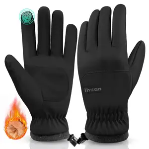 ihuan Winter Waterproof Ski Gloves Men Women, Snow Warm Cycling Gloves Cold Weather, Driving Biking Running