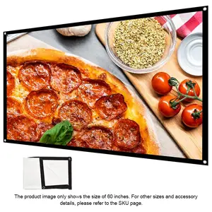 60-150 Inch Wall-Mounted Projector Screen, Washable and Reusable, Ideal for Home Theater and Outdoor Camping, Durable Indoor/outdoor Use