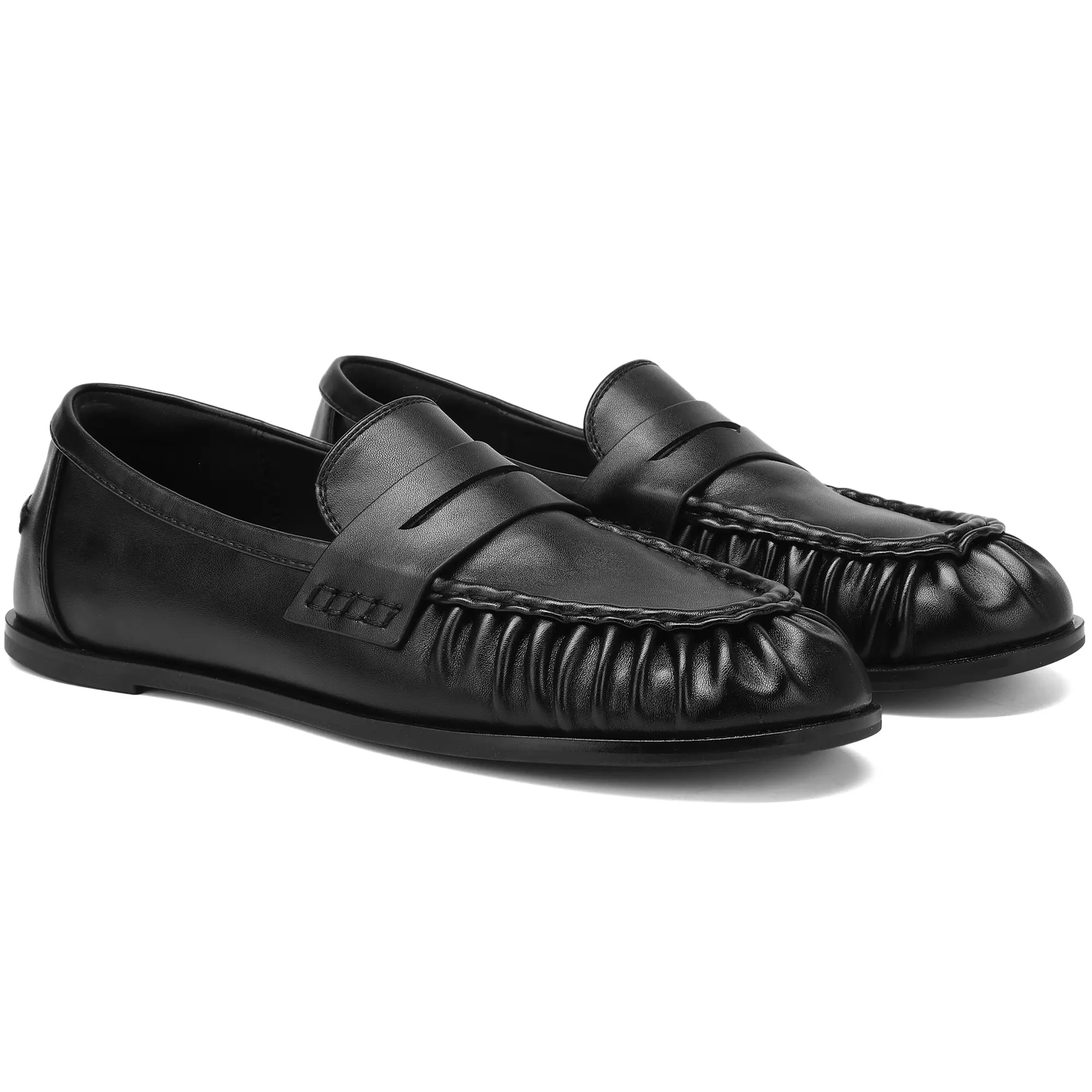 ReneChristine Penny Loafers for Women Ruched Slip On Flats, Comfortable Dressy Work Shoes for Casual Office,back to school,back to school haul