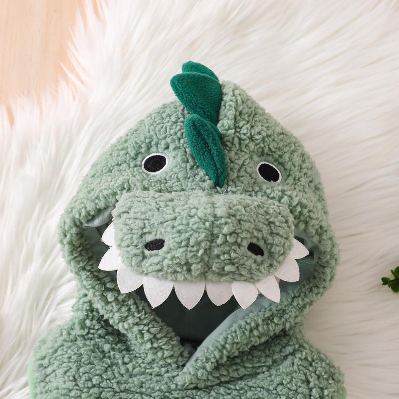 Newborn Baby Boy Girl Halloween Costume Dinosaur Costume Plush Sleeveless Hood Romper My First Halloween Baby Girl Boy Outfit