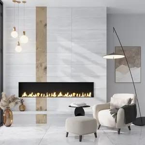 Light Gray 12x36 Matte Stone Look Ceramic Large Tile (4 pack, 11.63 sq ft/case)