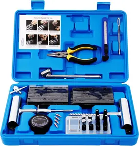 Heavy Duty 68pcs Tire Repair Kit - Universal Tire Plug Tools for Punctures and Flat Repairs, Suitable for Cars, Trucks, RVs, SUVs