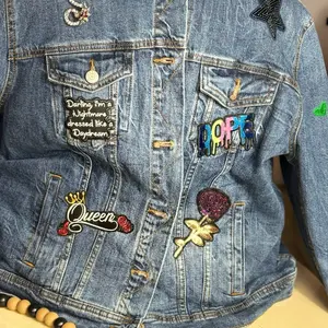 PATCHWORKZ: denim patched jacket with all sewn on patches Personalized