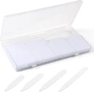 200 Pcs Collar Stays for Men's Dress Shirts, Plastic Collar Stays with Storage Case, Invisible Dress Shirt Collar Inserts, White, 4 Sizes - 2", 2.25", 2.5" and 2.75 "