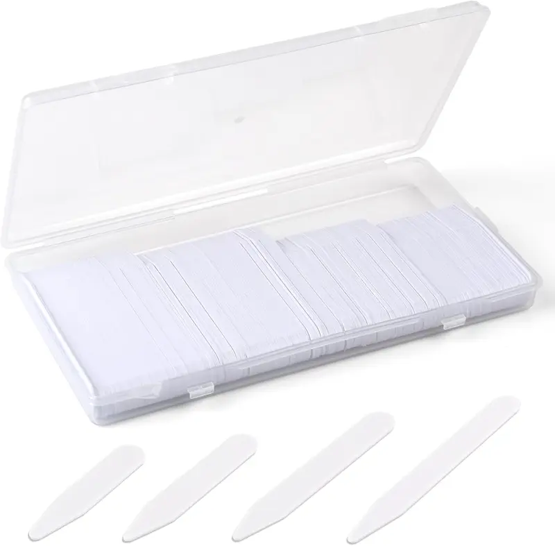 collar inserts for dress shirts 200Pcs Support Collar Insert Matte Clear Shirt Men's Gifts Clear Plastic Collar Stays Transparent Stainless Steel Collar Stays 3"