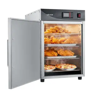 fathersdaygift VEVOR Electric Hot Box Food Warmer, 4-Tier Commercial Warming Cabinet with Water Tray, Single-Door and Adjustable Shelves, Stainless Steel Food Warmer Cabinet, for Restaurant, Kitchen, Pizza, Chicken